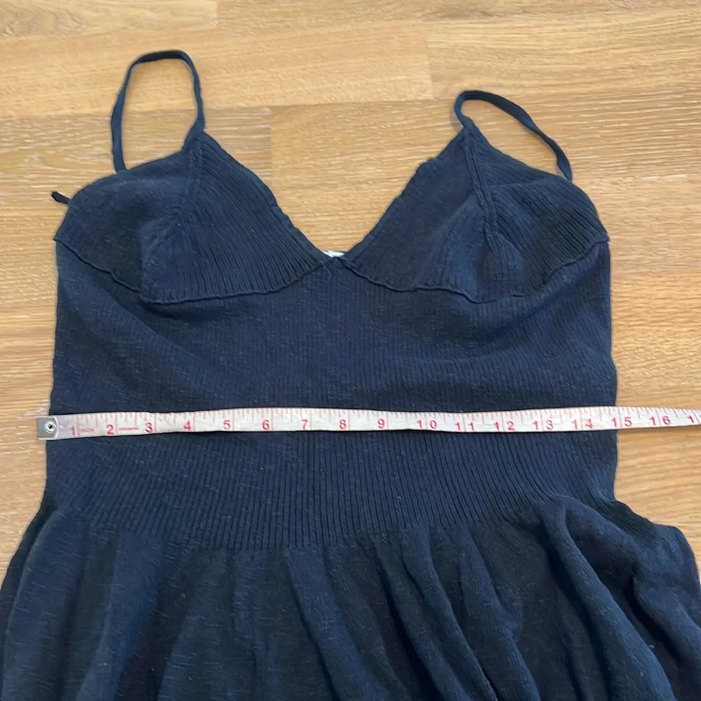 Free people Black sweater Spaghetti Strap Midi Dress size XL NWOT